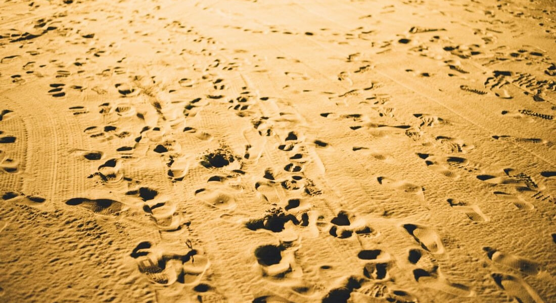 Foot prints in the desert